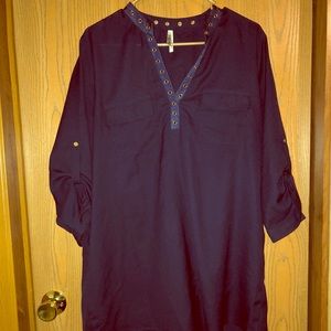 Navy blue 3/4 sleeve blouse. Never worn.